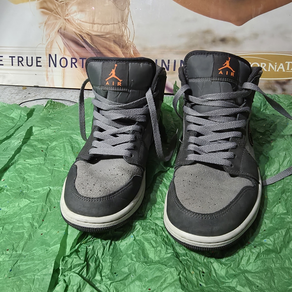 Nike Black and Gray Sneakers with Orange Accents